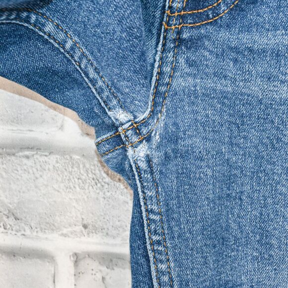 RE/DONE Women's 90s High Rise Ankle Crop Denim Jeans Distressed size 31 - Picture 10 of 13